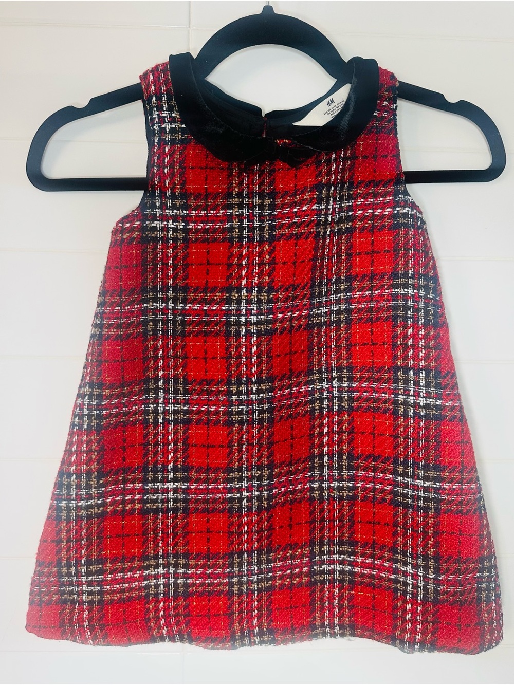 Girls H&M Tartan Tweed Plaid Holiday Special Occasion Dress - Picture 2 of 8
